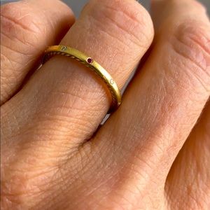 COPY - David Yurman Gold  ring diamond & pink sapphire